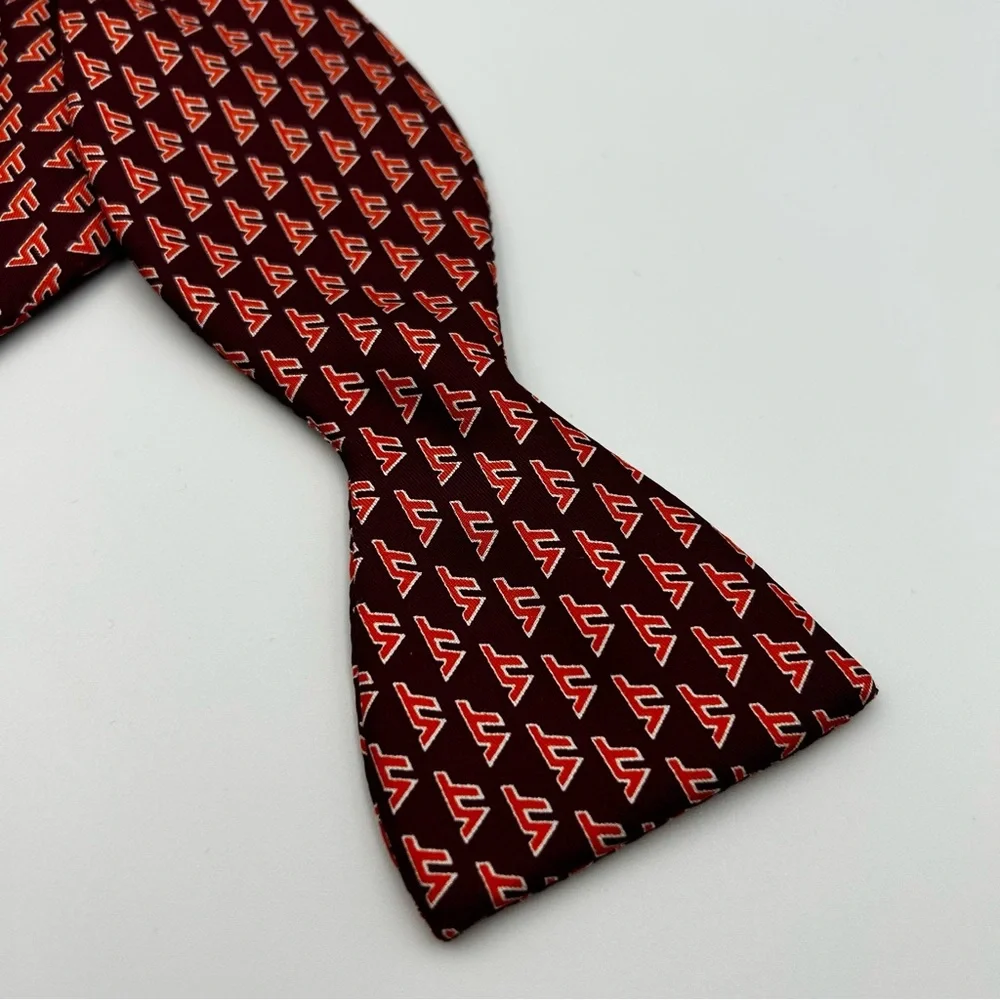 Virginia Tech 100% Silk Bow Tie Hokies VT Logo College Self-Tie Rivetz of Boston